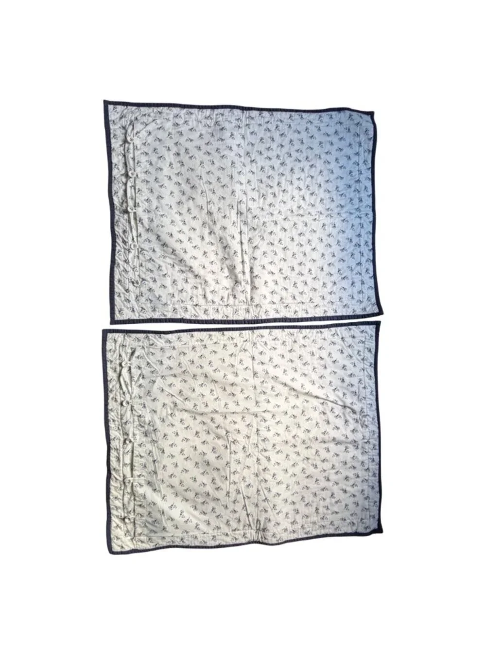 Ralph Lauren Navy Blue Quilted Standard Pillow Shams Set Of 2 Cotton Classic